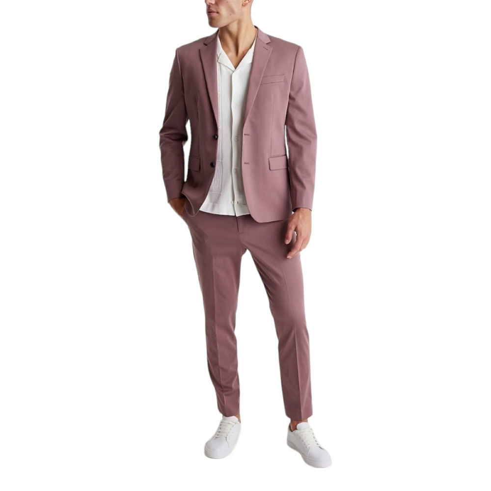 EXPRESS Extra Slim Dress Pants Mens 30x30 Dusty Red Cotton Blend Hyper Stretch - Picture 4 of 8